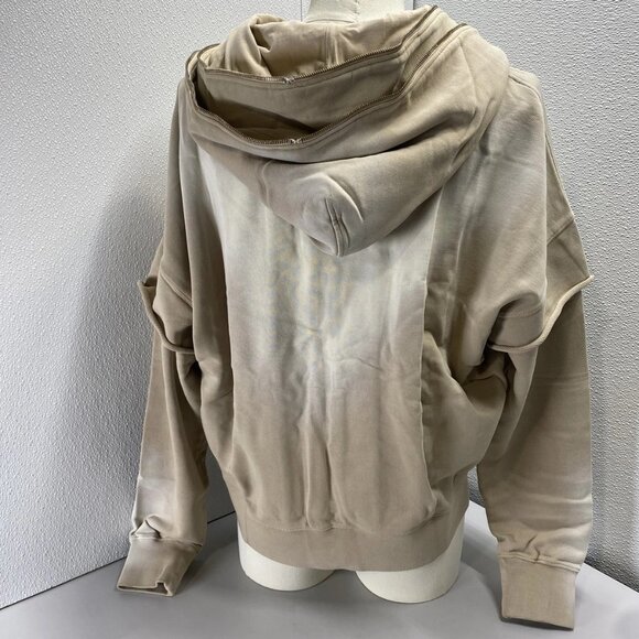 Le PERE Double-Layer Faded Full-Zip Hoodie • Size M • Beige - Picture 10 of 16